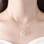Butterfly Charm Hetian Jade Plum Blossom Necklace - Resilience & Safety
