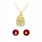 Hetian Jade Sugar Cube Necklace - Sugar Cube Charm for Sweet Blessings