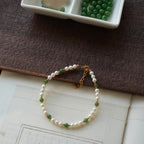 Hetian Jade Pearl Bracelet Necklace Set - Gentle luck, Inner peace, and Harmonious Relationships