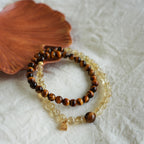 Bracelet Citrine naturelle et Œil de tigre - Attire la richesse et transforme la chance