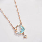 Collier Lune Bleue Mystique et Étoile Blanche Pure