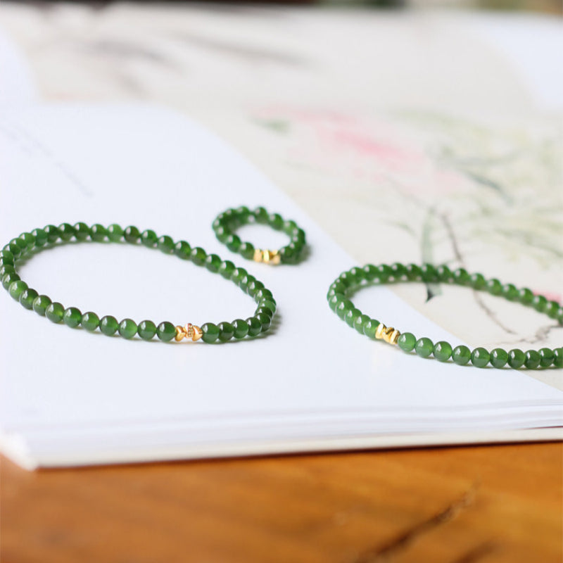 Spinach Green Hetian Jade Bracelet— Pure Grace Hetian Jade