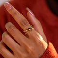 Tiger Eye Heart Ring - Calm the Mind & Ward Off External Disturbances