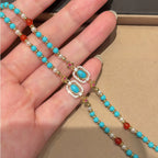 Collier en cristal naturel couronne vintage