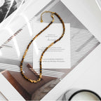 Natural Tiger Eye Stone Necklace — Fashionable Light Luxury Layered Choker Necklace