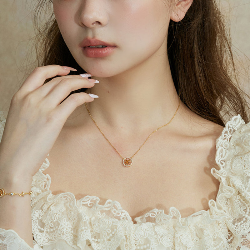 Abundance Compass Natural Citrine Necklace/Bracelet Set - Wealth & Opportunity