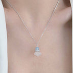 Collier Aigue-marine & Agate Naturelles - Équilibre l'Élément Eau, Améliore la Communication, Apaise l'Humeur