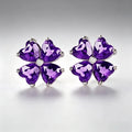 Boucles d'oreilles trèfle à quatre feuilles en cristal naturel — Cadeau pour maman