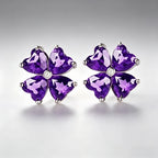Boucles d'oreilles trèfle à quatre feuilles en cristal naturel — Cadeau pour maman