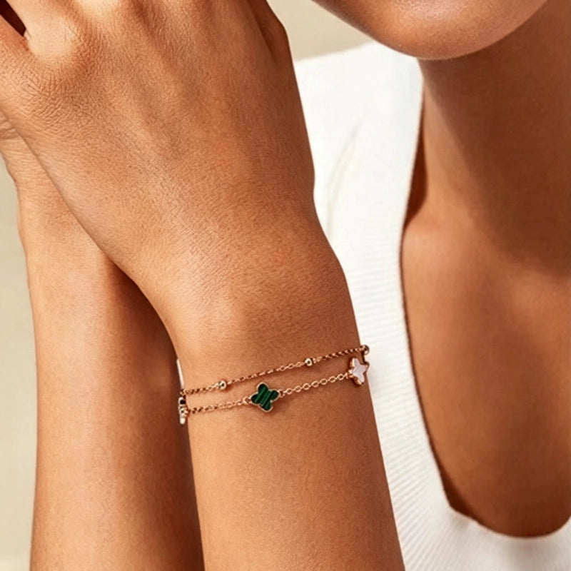Four-Leaf Clover Bracelet，Four-Leaf Clover Carries Beautiful Wishes