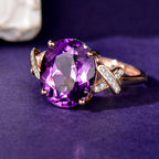 Bague énergétique en améthyste naturelle - Protection tranquille, sagesse douce