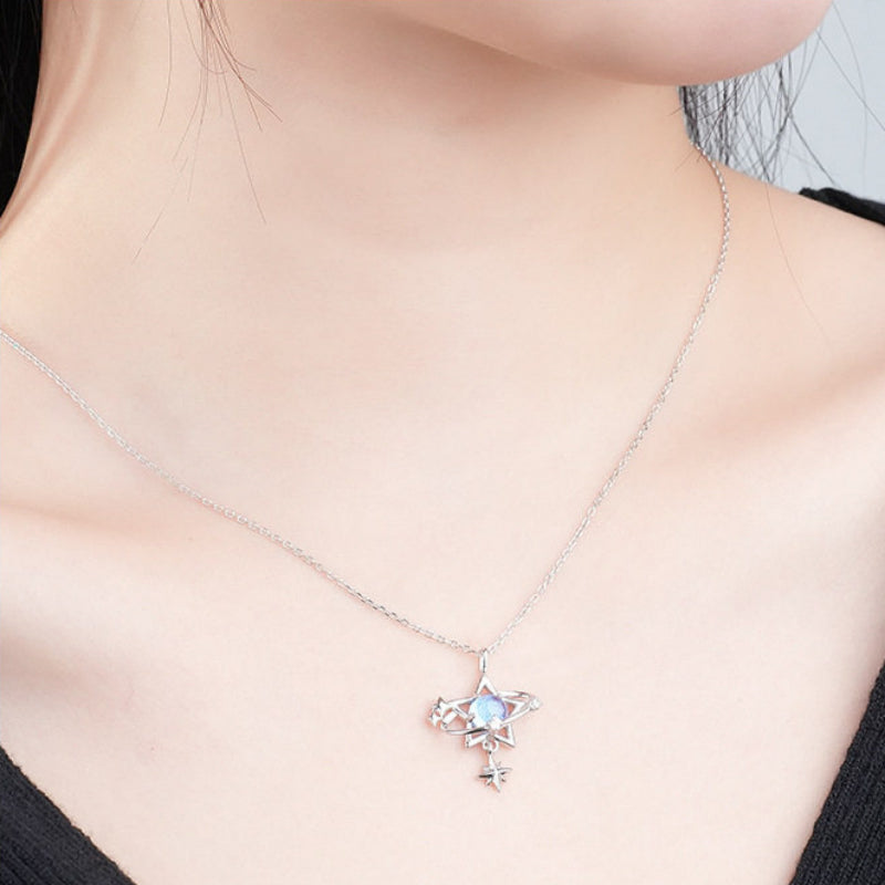 Day & Night Moon Star Necklace —echo each other / resonate with each other