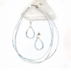 Natural Aquamarine & Moonstone Necklace Earrings Jewelry Set - Pursuit of freedom
