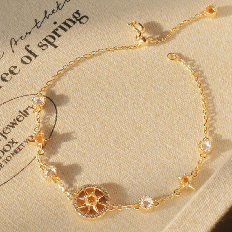 Abundance Compass Natural Citrine Necklace/Bracelet Set - Wealth & Opportunity