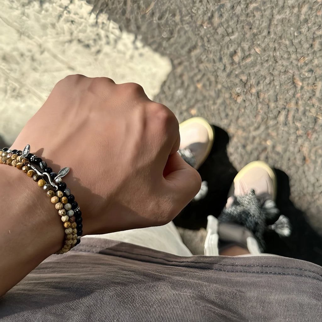 Natural Stone Faceted Bead Stackable Bracelet - Gentle Energy & Daily Healing