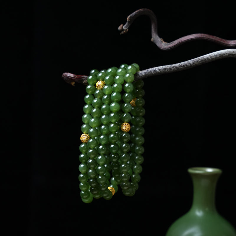 Natural Hetian Jasper Bracelet - Smooth, Serene, and Special