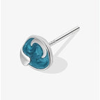 Asymmetric Day and Night Oil Painting S999 Earrings - Passion and Calm