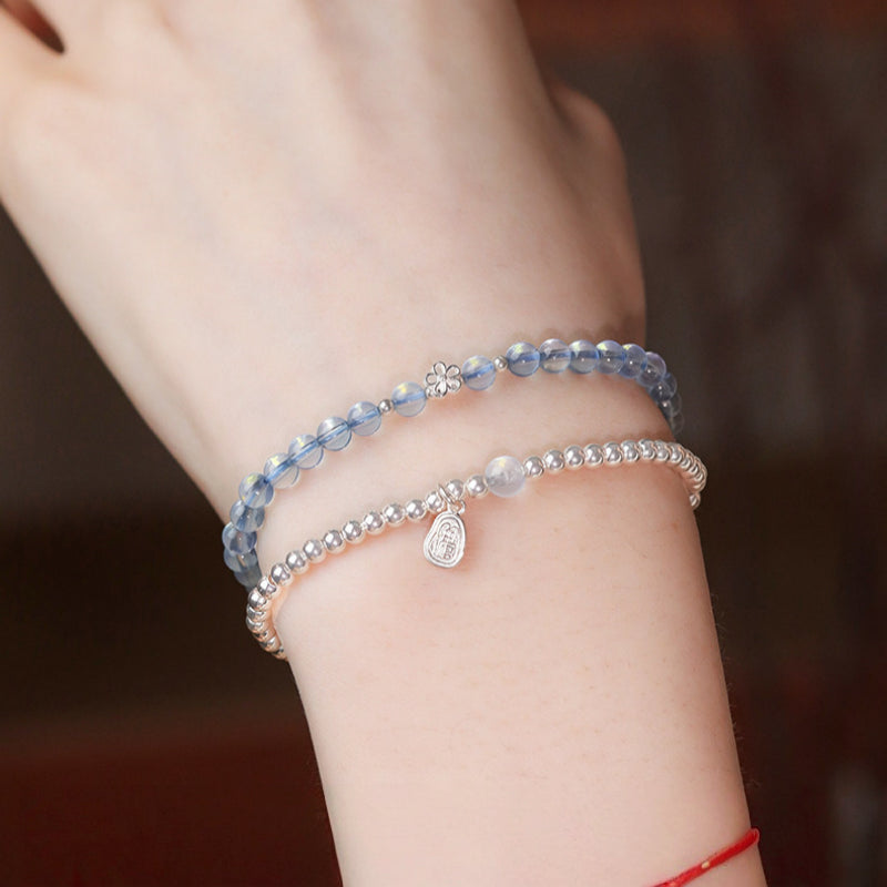 Aquamarine Sterling Silver Bracelet – Activate Throat Chakra, Clear Expression, Attract Benefactors