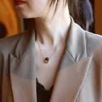 Natural Tiger Eye Stone Necklace, Versatile & Edgy Sweater Chain, Light Luxury Style