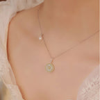 Natural Stone Ping An Kou Charm Necklace - Peace & Unity