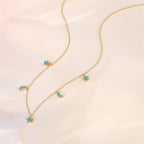 Star & Moon Turquoise Necklace Jewelry Set - Positive Vibes, Steady Peace