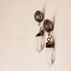 Natural Clear Quartz Drop Earrings - Purifies Your Aura
