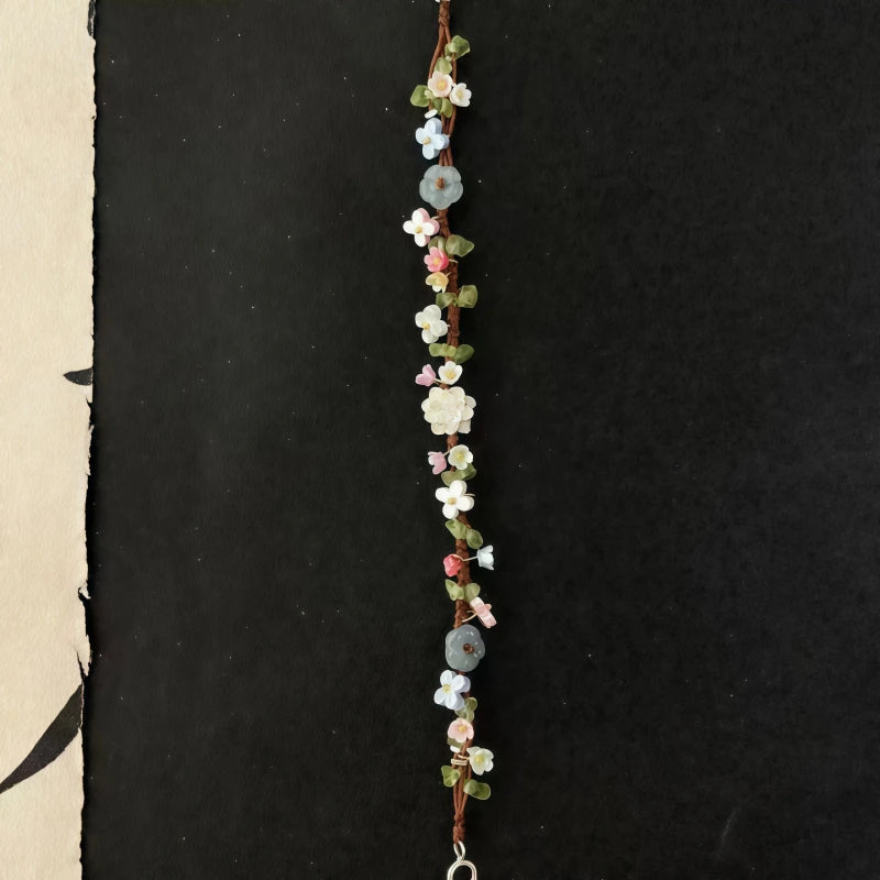 Bracelet tressé floral fait main