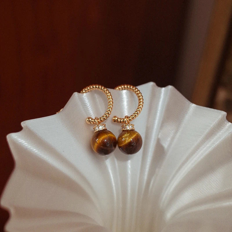 Boucles d'oreilles Tigre C, Bijoux vintage de luxe en cristal Maillard pour la prospérité