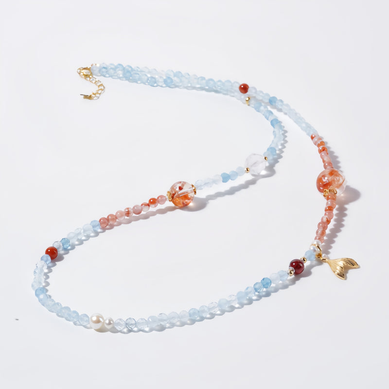 Aquamarine & Multi-Stones Necklace– Calm Mind, Open Heart, Attract Balance