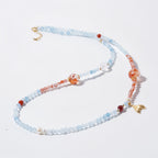 Collier Aigue-marine et pierres multiples – Esprit calme, cœur ouvert, attire l'équilibre