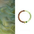 Natural Hetian Jade & Sandalwood Bracelet– Ground Spirit, Purify Aura, Attract Peace