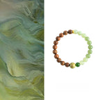 Natural Hetian Jade & Sandalwood Bracelet– Ground Spirit, Purify Aura, Attract Peace