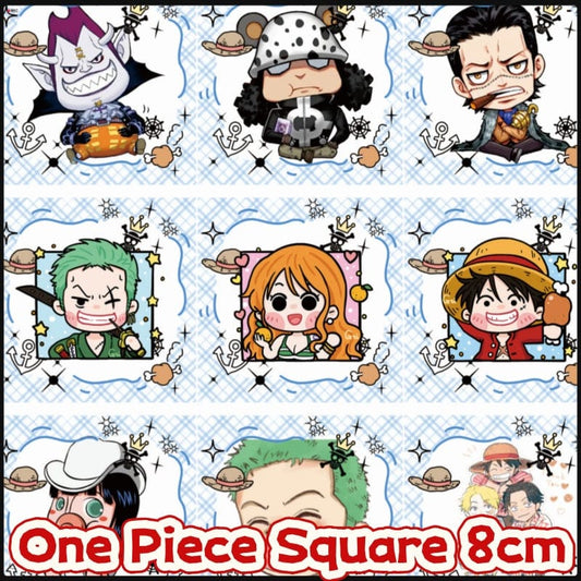 One Piece Square 8cm Acrylic Charms for DIY match game-open in live