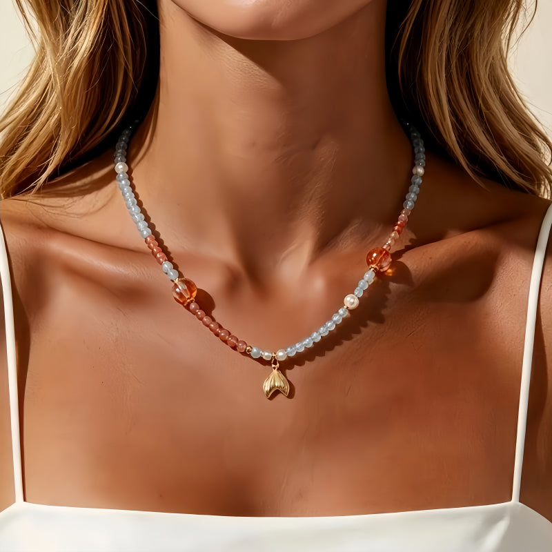 Aquamarine & Multi-Stones Necklace – Calm Mind, Open Heart, Attract Balance