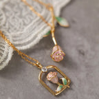 Rose Pink Necklace/Bracelet/Ring/Earrings Set - Sincere Romantic Love