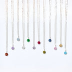 Vintage Fine 12 Birthstone Clavicle Necklace, Ideal Birthday Gift Accessory