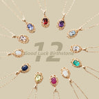 12 Birthstone Openwork Zodiac Necklace, 925 Sterling Silver Versatile Clavicle Necklace