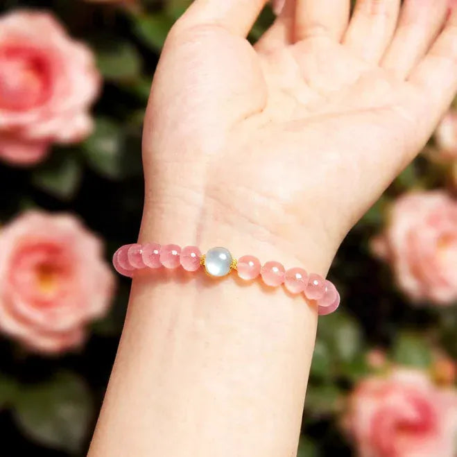 Pink Amour Natural Crystal Bracelet