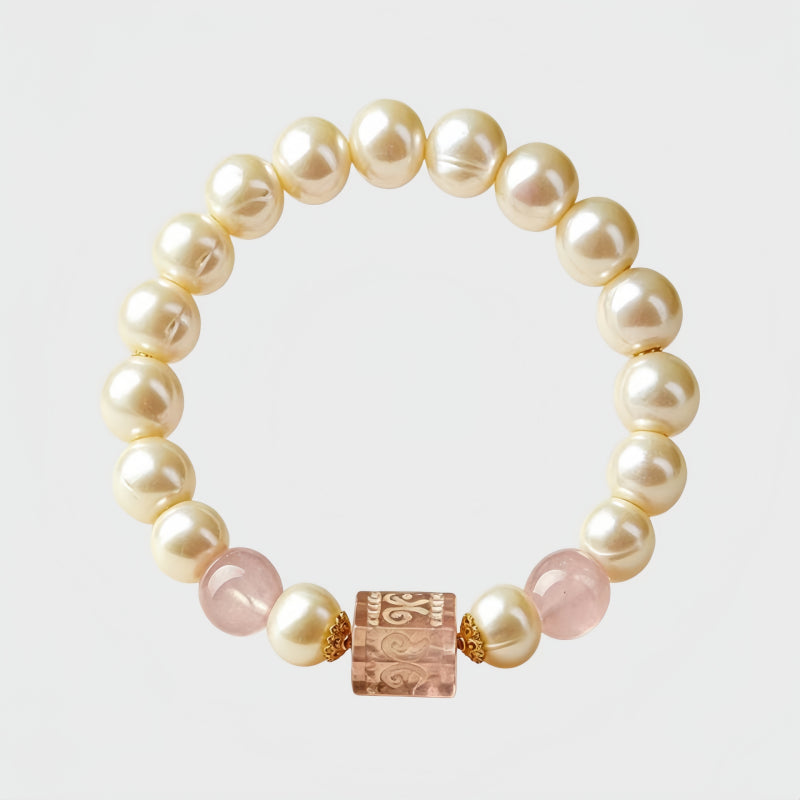 Freshwater Pearl Powder Crystal Bracelet