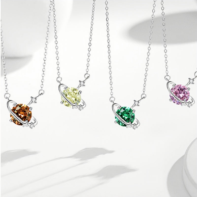 12 Birthstone Necklace for Women 925 Sterling Silver Dainty CZ Pendant Necklace Personalized Birthday Gift