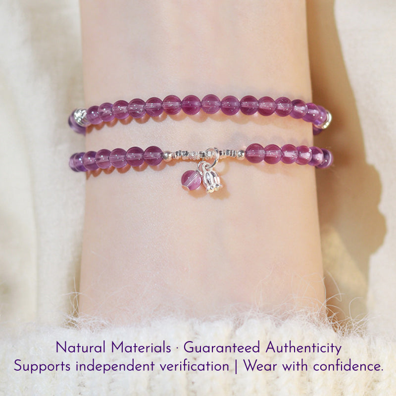 Natural Amethyst Lily of the Valley Bracelet – Open Wisdom, Attract Benefactors