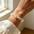 Bracelet Lotus en Cristal Clair – Protection Spirituelle et Mala Attire-Argent
