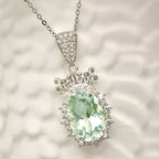 Collier en cristal naturel couronne vintage