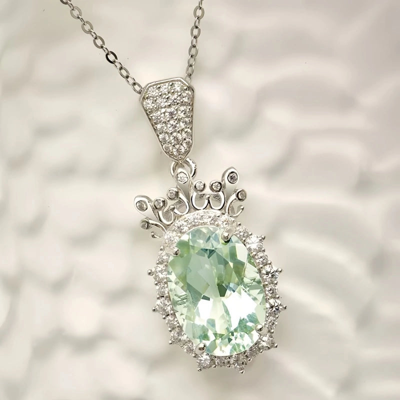 Vintage Crown Natural Crystal Necklace