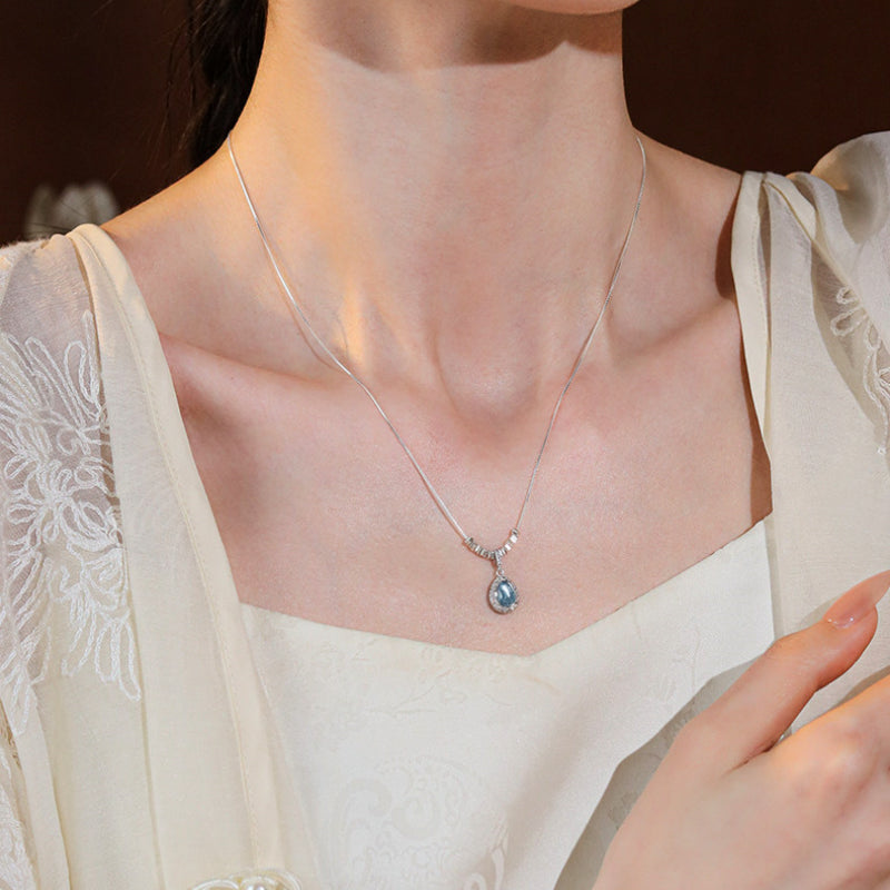 Natural Aquamarine Necklace – Activate Throat Chakra, Clear Expression, Attract Benefactors