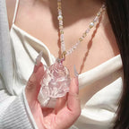 Renard à neuf queues en quartz rose – Charme et protection spirituelle