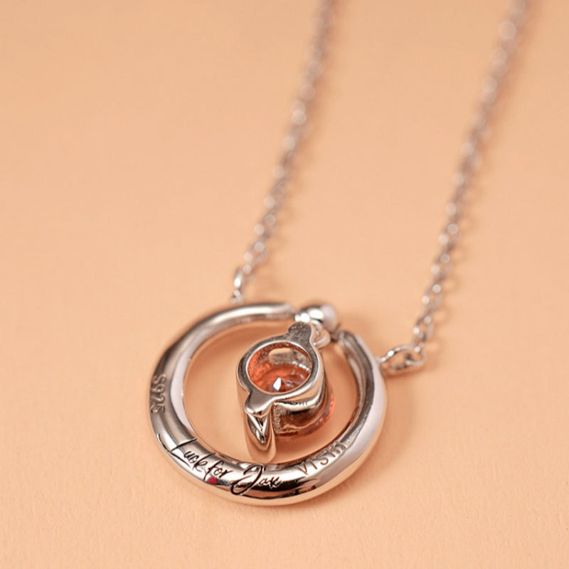 60th Birthday Necklace - Six Rings for Six Decades Sterling Silver Birthstone Gift