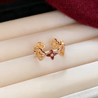 Bague trèfle étoile porte-bonheur – Guidée par les étoiles, gardée par le trèfle