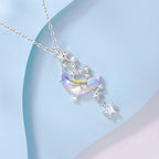 Endless Starry Night S999 Necklace - Moon Star Amulet for Good Luck