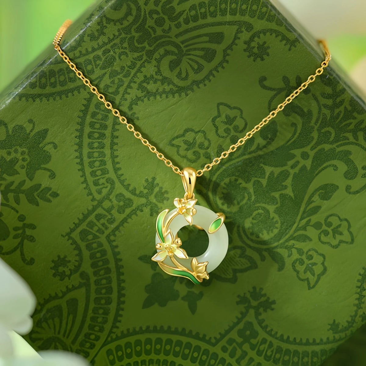 Nephrite Orchid Necklace - Symbol of Elegance and Gentle Virtue